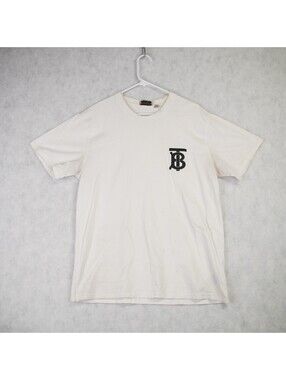 Burberry Emerson TB Monogram Oversized T Shirt Mens XL White Read & See Pictures